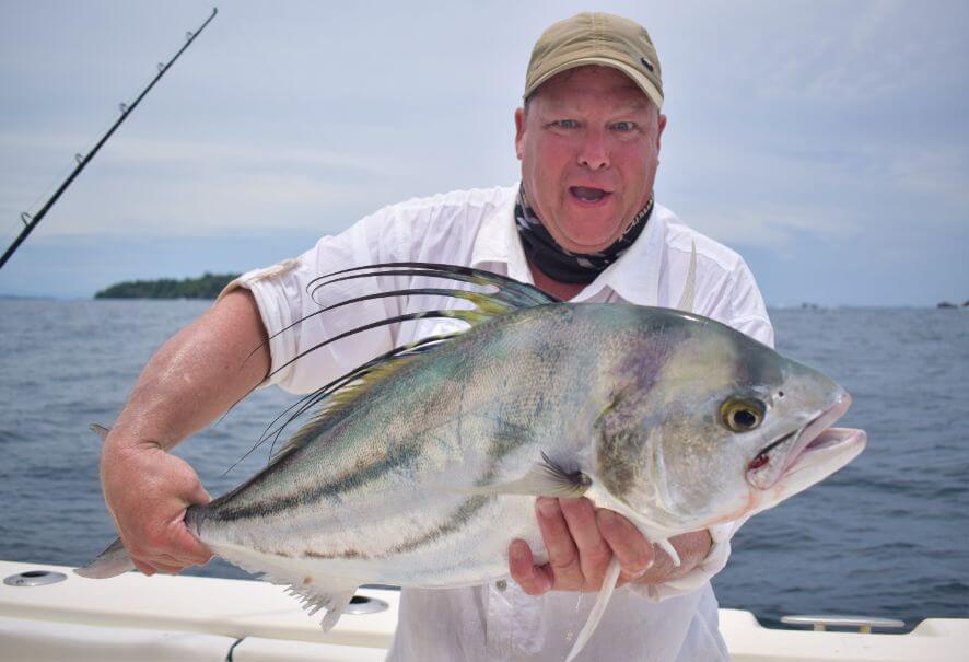 Angler posing with roosterfish