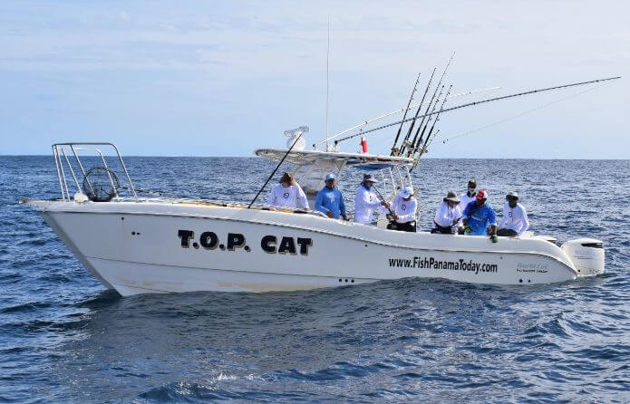 The "T.O.P. CAT" one of our World Cats at Sport Fish Panama Island Lodge