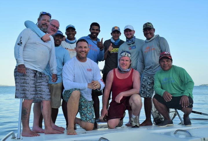 Group picture of fishing party and staff at Sport Fish Panama Island Lodge