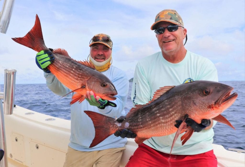 Anglers Posing with mullet snapper