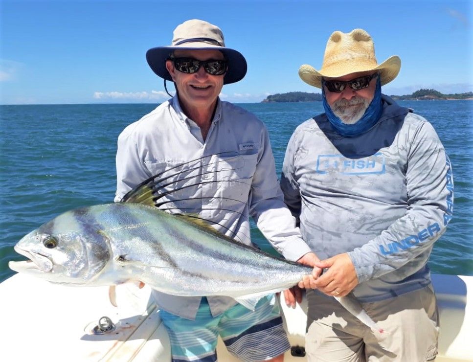 Anglers holding roosterfish