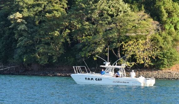 The "T.O.P. CAT" one of our World Cats at Sport Fish Panama Island Lodge